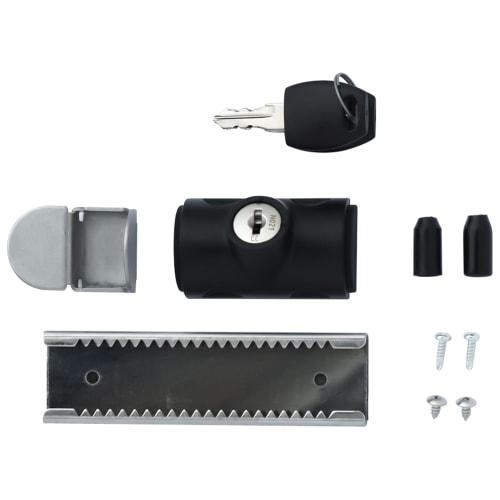 Comfortable Security Slide Lock with Key, Auxiliary Lock for Bay and Sliding Windows, N-1128, Black, Nomura Tech