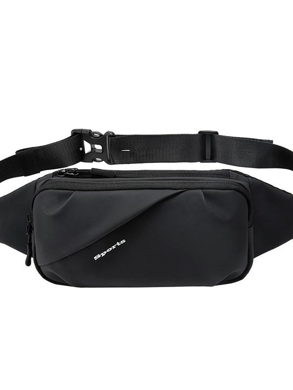 Модная многофункциональная спортивная сумка из искусственной кожи на пояс и через плечо для бега на открытом воздухе 25x5x13 CM чёрный 1333₽