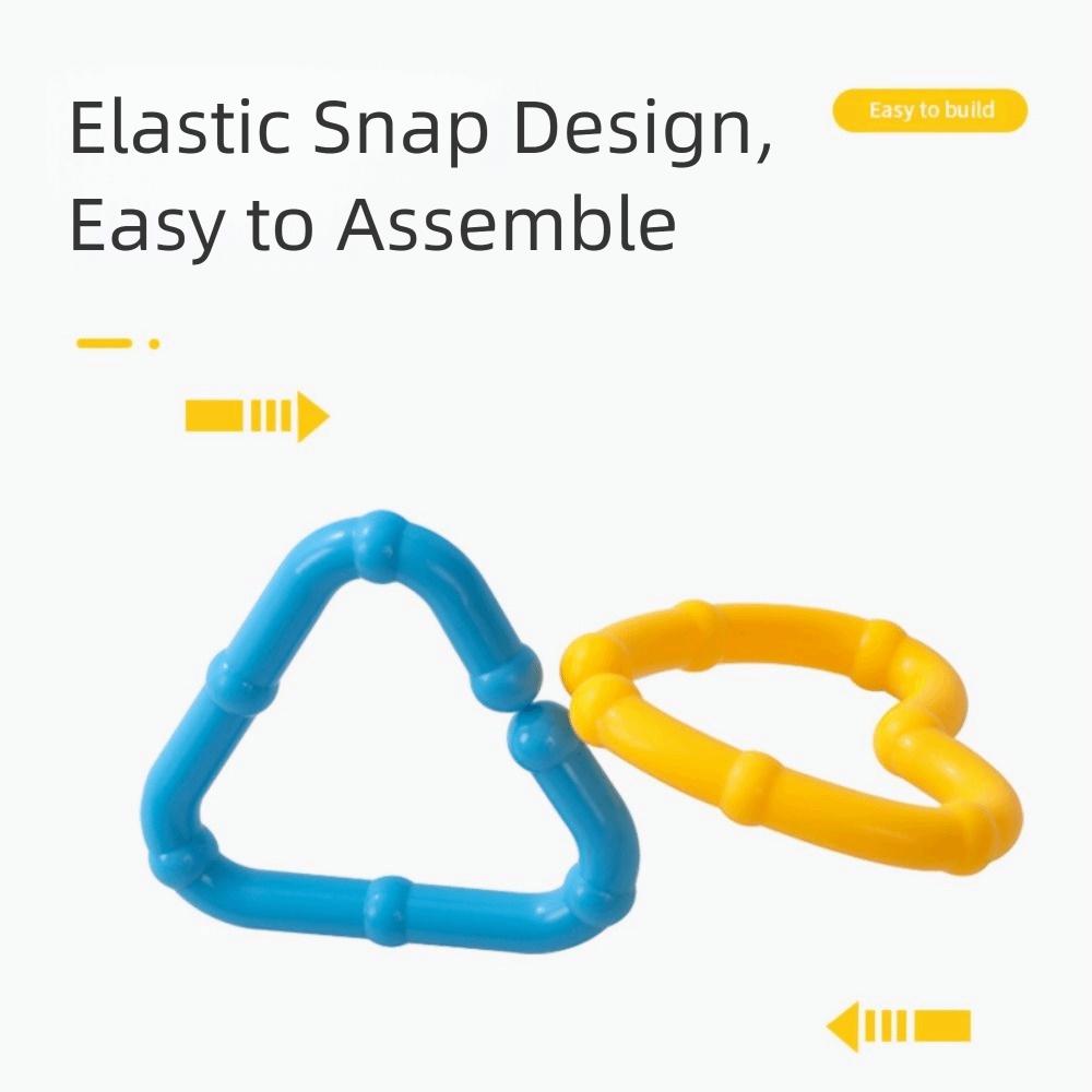 35/70PCS Multicolor Geometric Linking Chains Multi-function Chain Buckle Ring  Kids Toy