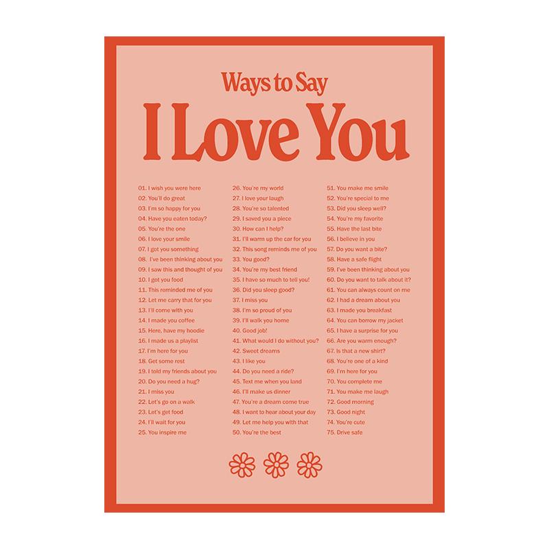 Ways To Say I Love You Canvas Painting Lyrics Poster Nordic Wall Art Retro Music Quotes Picture Print for Living Room Home Decor