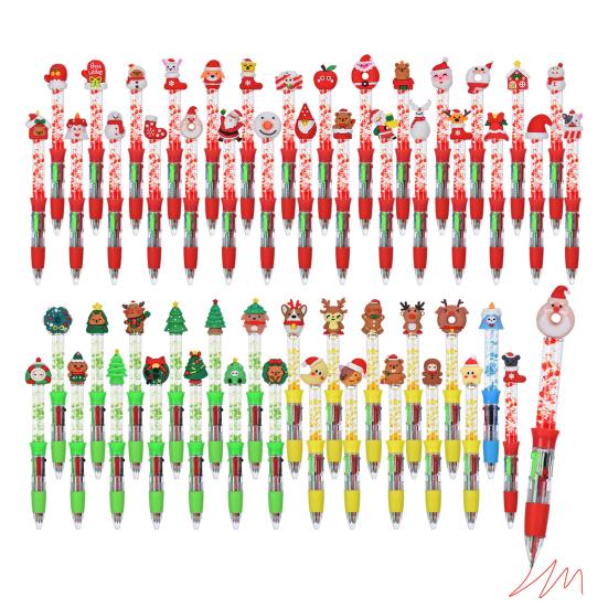 Christmas Theme Multicolored Pen 0.5MM Smooth Writing Retractable Ballpoint Pen for Student Artist Christmas Stocking Fillers Office Supplies