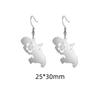 Reunion Map Outline Earrings Hibiscus Guadeloupe Martinique Pendant Earrings Stainless Steel Guyane Map Earrings For Women