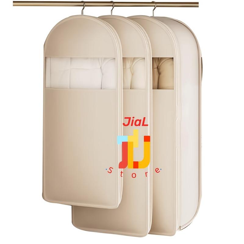 1pcs Gorget Satin Hanging Transparent Garment Dust Cover Wardrobe Storage Coat Down Suit Protector Durable Household Supplies