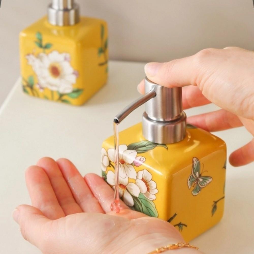 Keramická láhev na ruční mytí Nerezová hlavice s pumpičkou Dávkovač šamponu Pro šampon Sprchový gel