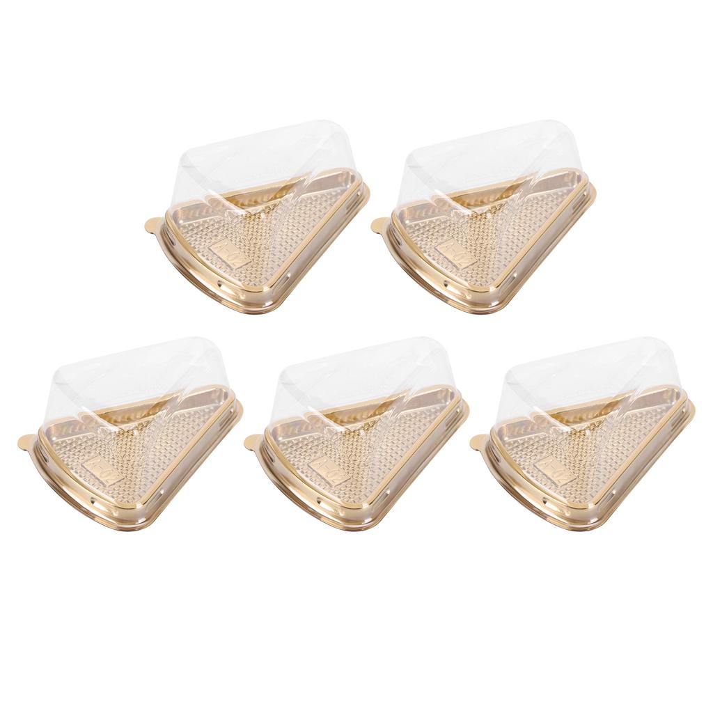 100Pcs Plastic Packing Box Triangular Cake Box Container for Pastry Bakery Dessert