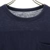 Sacai Made in Japan Linen Blend Short sleeve fringe T-shirt 2 Navy Poke T Women Used
