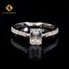 Sterling Silver Moissanite Emerald-Cut Engagement Ring for Women