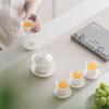 Mutton Fat Jade Porcelain Gaiwan Tea Set