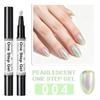 Ice Clear 3-in-1 Aurora Shell One-Step Gel Nail Polish Pen Quick Dry Long-Lasting Manicure Tool 6pcs