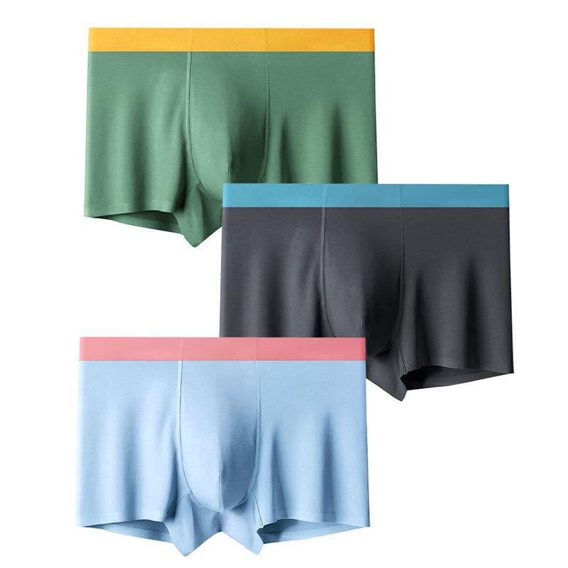 Pánské bezešvé antibakteriální modalové boxerky - střední pas, tenké a prodyšné