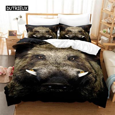 Wildschwein Design Bettwäsche Set Bettbezug Set 3D Bettwäsche Digitaldruck Bettwäsche Queen Size Bettwäsche Set Modedesign