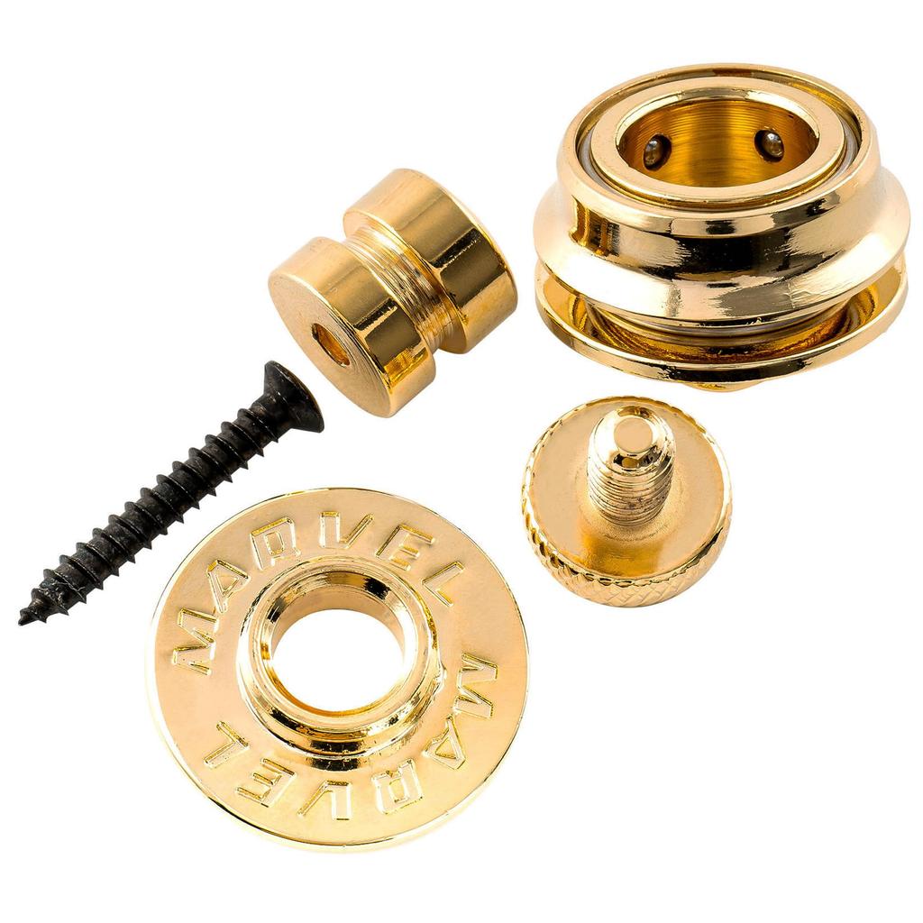 Musiclily Pro Steel Guitar Strap with Locking Pin for Electric Gold of Guitar/Bass, (Set 2)