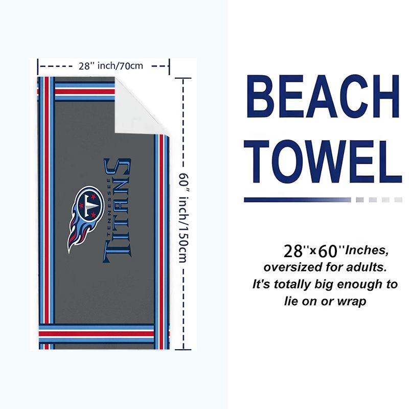 Tennessee Titans Print Beach Towel, Large Soft Quick Dry Towel for Beach Camping Swimming