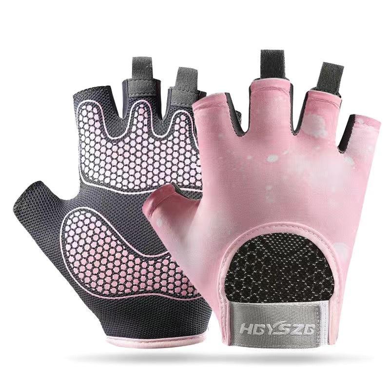 Fitness half finger men's sports non-slip shock absorption air cushion wear-resistant horizontal bar anti-cocooning cycling gloves