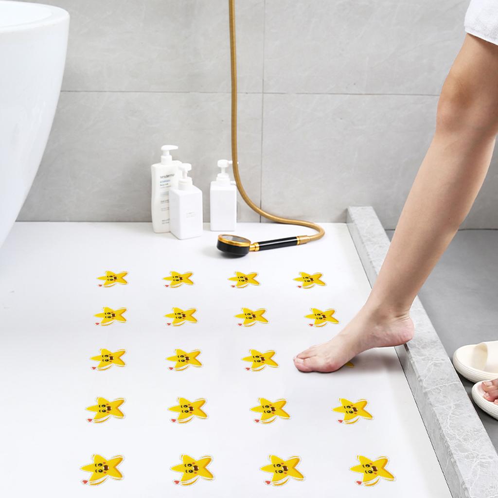10pcs Cartoon Pattern Bathroom Bathtub None Slip Stickers Staircase Floor EPDM Mat Kids Room Self-adhesive Anti-skid Sticker