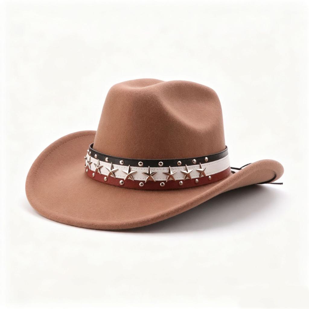 European and American Five-pointed Star Western Cowboy Hat Tibetan Men's and Women's Party Top Hat Outdoor Sports Sun Protection Hat