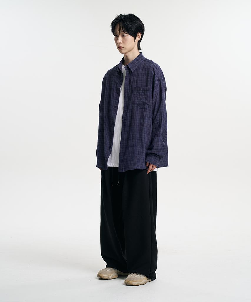 Mubeun Essential One-Pleat Wide Sweatpants Black