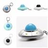 Pendant UFO Keyring LED Light Spaceship Model Keyring Creative Flying Disc Keychain  Jewelry Gift