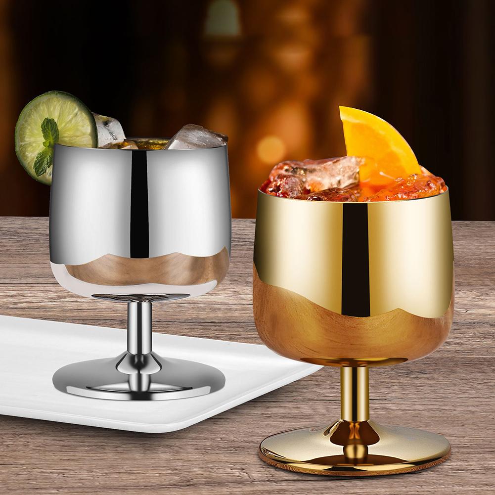 Stainless Steel Wine Glass Stainless Steel Stemmed Goblets Drinkware For Dinner Party