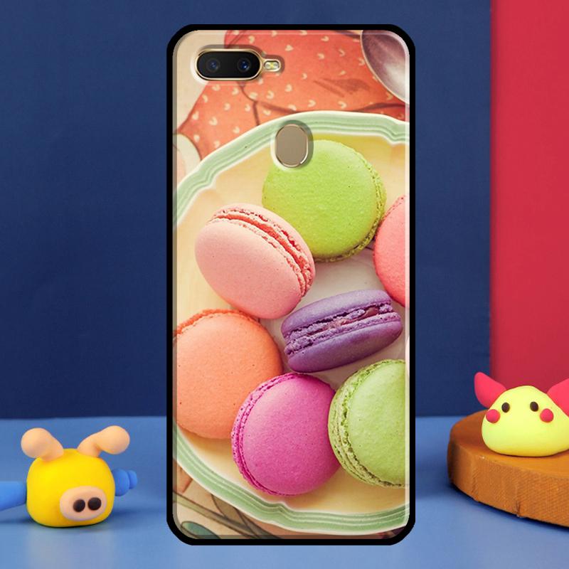 Macarons Cake Dessert Case For Oppo A98 A78 A58 A15 A16 A17 A5 A9 A91 A52 A72 A76 A96 A74 A94 A54 S A57 A77 Cover