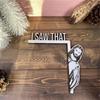 Wooden Door I Saw That Jesus Head Funny Home Decor Frame Ornament AND Merry Christmas Door Frame Decoration Santa Claus Elk