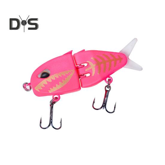 6CM/6.5G Multi-Jointed Fishing Lure with Hooks Realistic 2-Section Swimbait Plastic Artificial Bait Freshwater Saltwater Bass Trout Pike Fishing