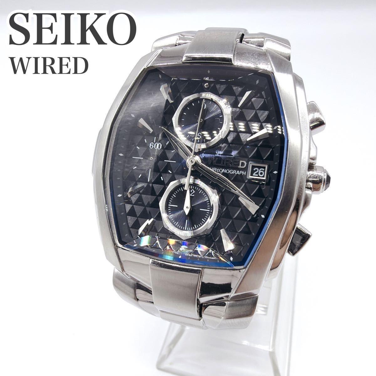 Used Good Condition SEIKO WIRED Delta AGBV204 7T92-0HT1 Chronograph Blue Silver Men s Watch Seiko