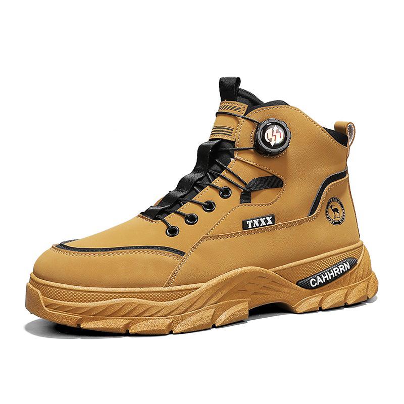 

Martin boots British style outdoor high-top tooling shoes men s autumn and winter men s velvet rotating buckle thermal cotton shoes 39