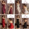 Camisola de Cetim Para Mulheres Com Decote em V Profundo e Acolchoamento no Peito Para Conforto no Pijama de Casa