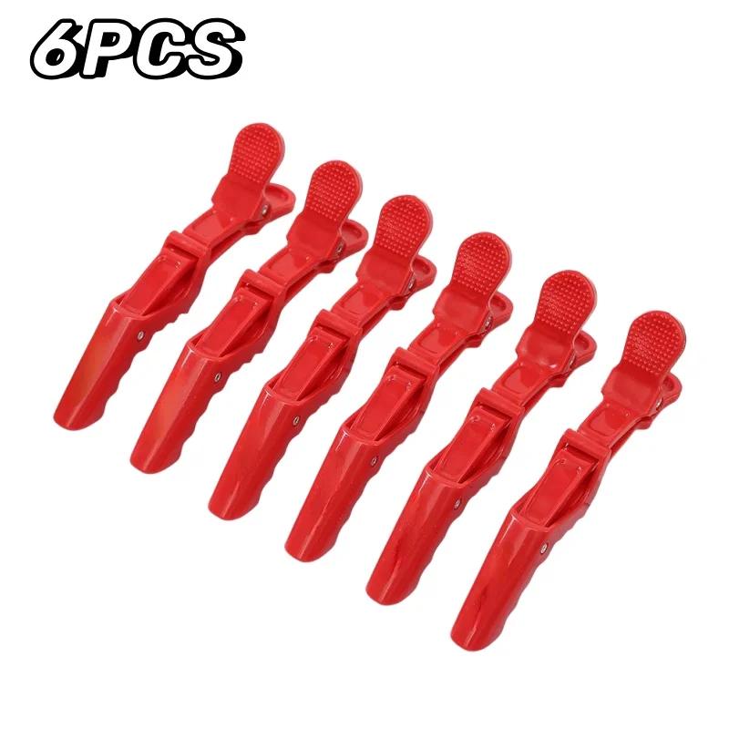6pcs/Lot Plastic Hair Clip Hairpin Hairdressing Clamps Claw Section Alligator Clips Barber For Styling Salon Accessories