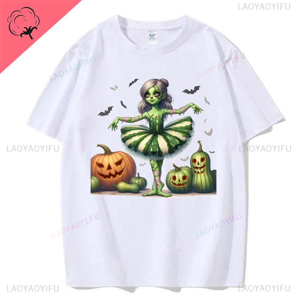 Halloween Familj Matchande T-shirts Söta Spöklika Halloween Party T-shirts Pumpatryck Kortärmade Kläder Mode Trend T-shirts