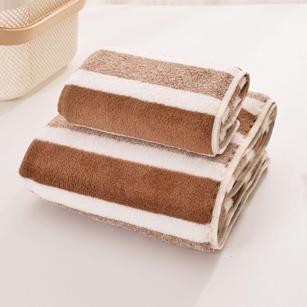 Soft Coral Fleece Absorbent Couple Bath Towel for Home Use