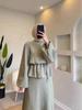 2024 Spring Women's Muslim Set: Elegant Solid Color Half Skirt with Tie