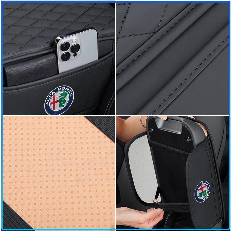 For Alfa Romeo 147 159 Giulietta Giulia Mito Spider Alpha Nheadrest 1Pcs Leather Car Armrest Mat Tissue Boxes Height Pad Armrest Box