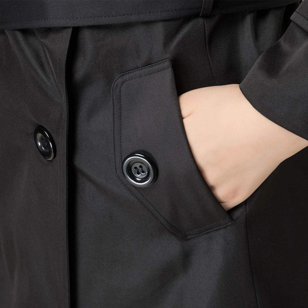 JoveJek Trench Solid Large Perfect for Commuting Women's Coat, Double-Faced, Double-Breasted, Lightweight, Water-Repellent, Color, Thin, Collar,
