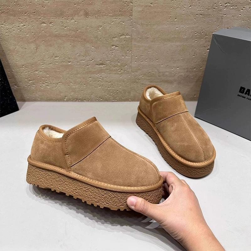 thick-soled short snow boots women's 2025 winter new comfortable and versatile retro thick-soled piled thickened warm cotton shoes