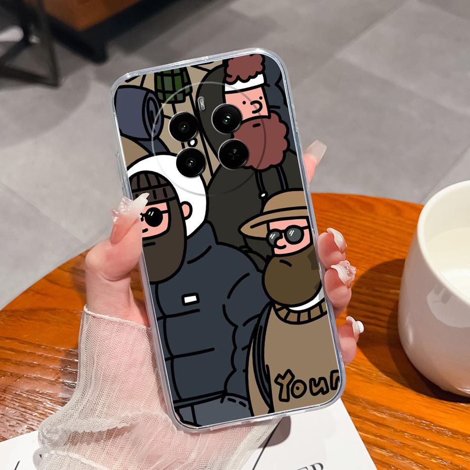 For Oppo Realme 12 Pro Plus Case For Realme12 4G 5G Phone Cover Cute Anime Transparent Soft Slim Protective Bumper Funda Coque