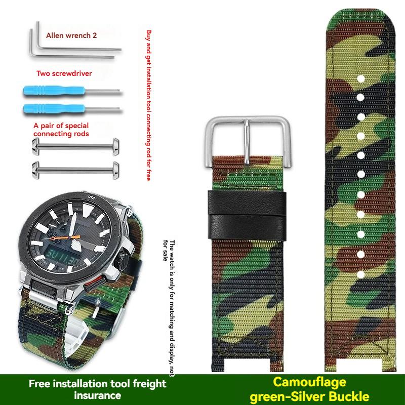 For Casio PROTREK series PRX-8000T/PRX-8001YT modified sports outdoor nylon canvas watch strap men's accessories