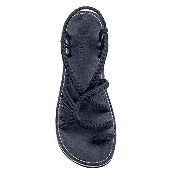 Plus Size Women's Summer Beach Rope Knot Thong Sandals