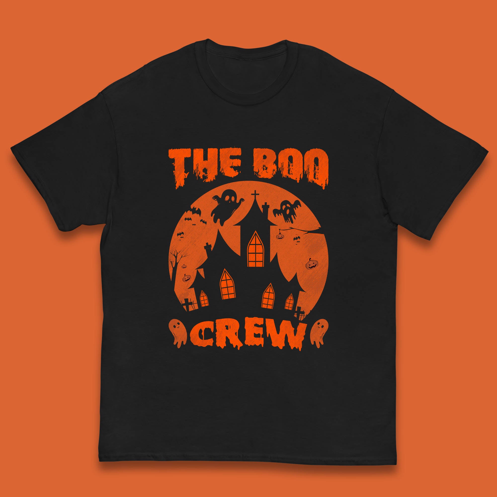The Boo Crew Halloween Boo Squad Matching Costume Haunted House Horror Boo Ghost Kids T Shirt 120