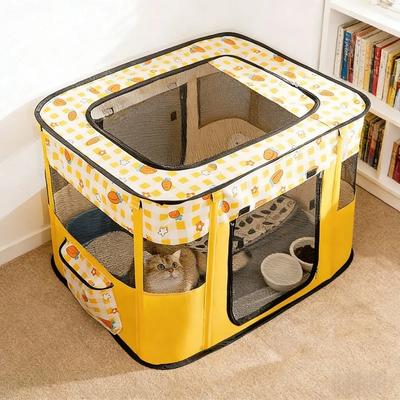Foldable Pet Playpen Oxford Cloth Indoor Outdoor Tent Fence Storage Bag Puppy Cat Small Animal Easy Assemble Portable Play Pen