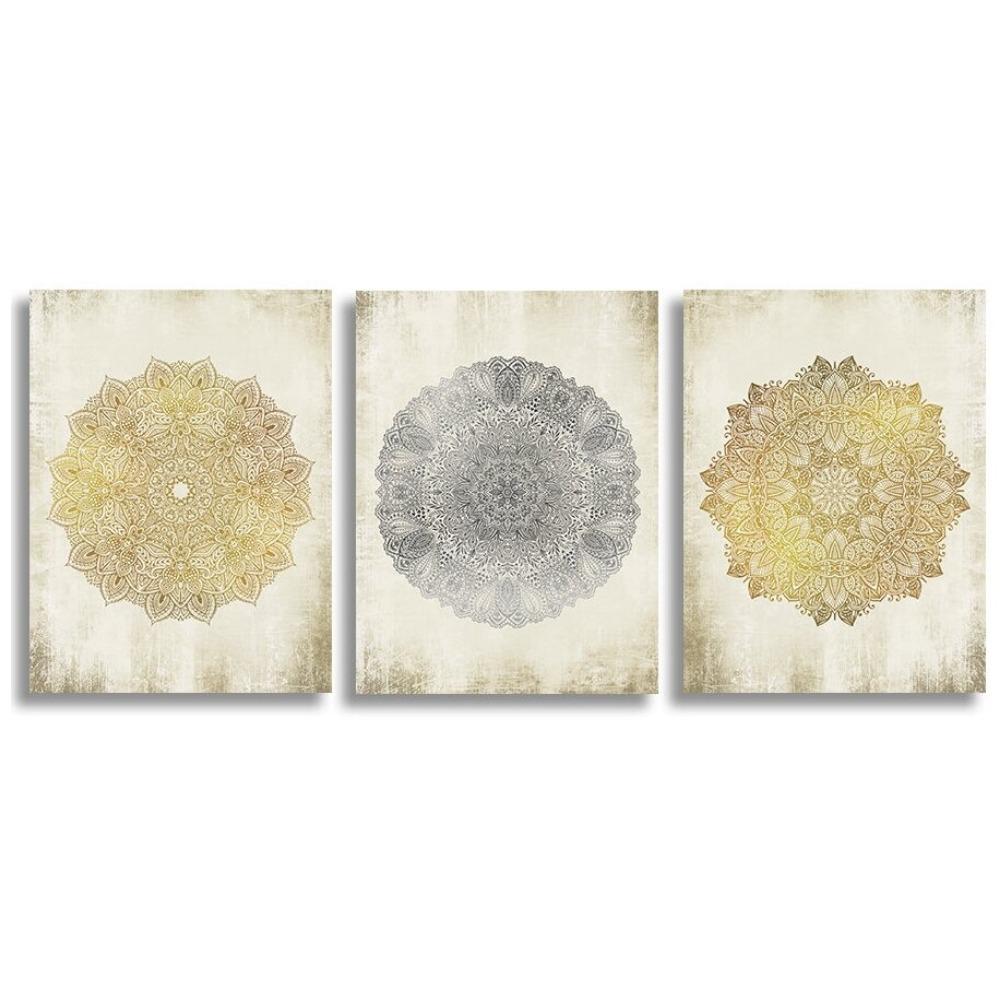 

3 шт. Мандала золотой постер настенное искусство холст скандинавский декор для дома 21*30cm No Frame