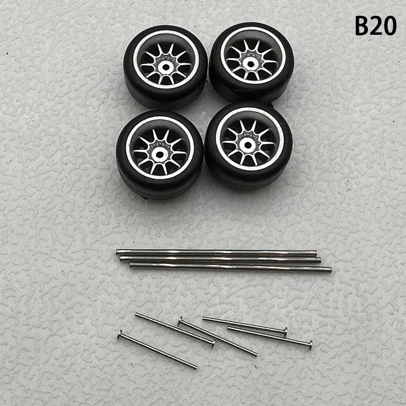 Yenilikçi Abs Temel Modifiye Parçalar Araç Oyuncak Hotwheels Tomica Mini Gt İçin 1 Set 1/64 Model Araba Lastikleri Kauçuk Lastikli