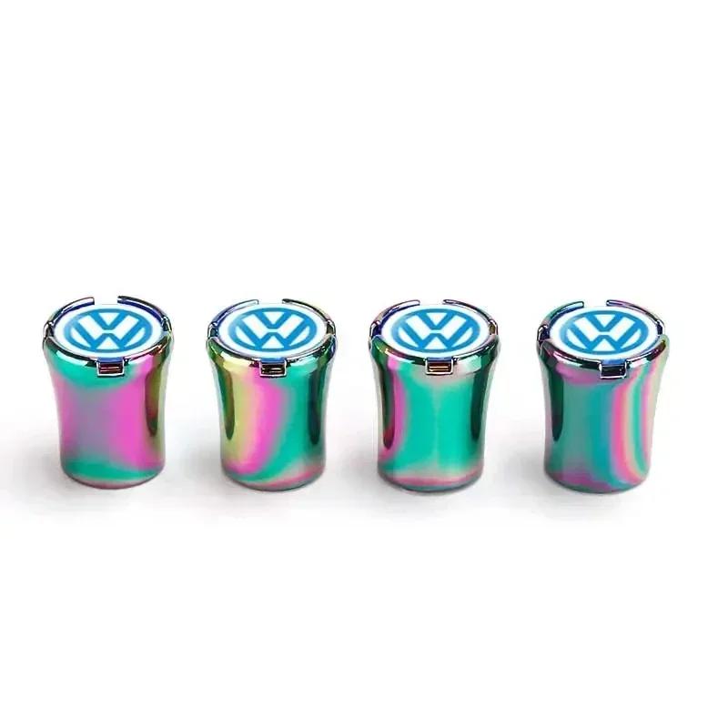 

For VW New 4PCS Colorful Car Wheel Tire Stem Valve Caps Cover For Volkswagen Rline GTI Passat Santana Touareg Tiguan Golf Bora