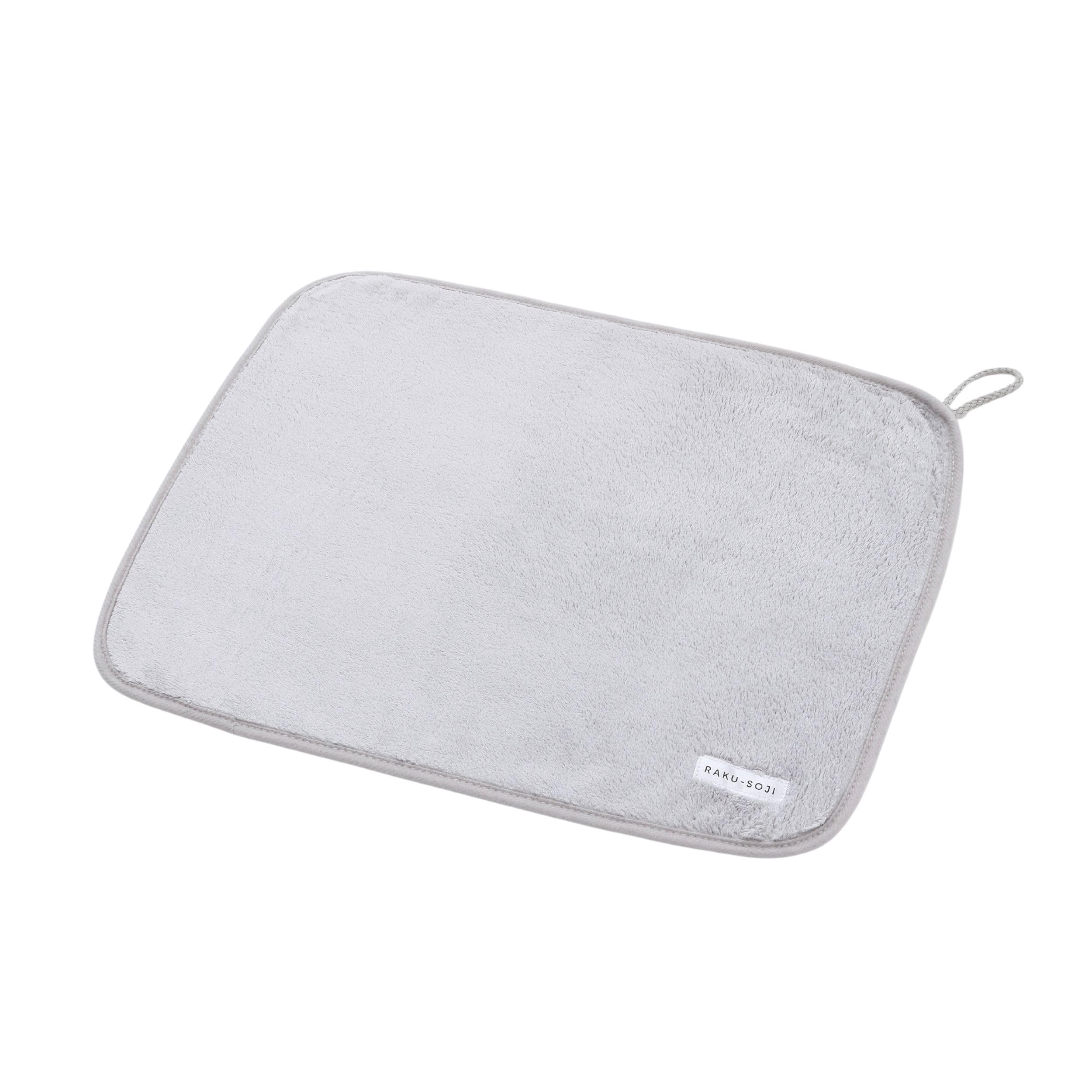 

Towa Sangyo RAKUSOJI Kitchen Draining Extra Thick 30 x 40 Can Also Be Used as a 1 Piece Mat, Absorbent, Microfiber, Approx. cm, Dishcloth, Washable, серый