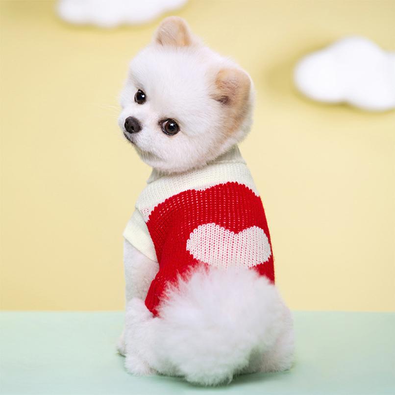 Valpestrikkegenser for små mellomstore hunder Klær Pullover Hund Kattejakke Chihuahua Yorkies Jakke Fransk Bulldog Kjæledyrkostymer