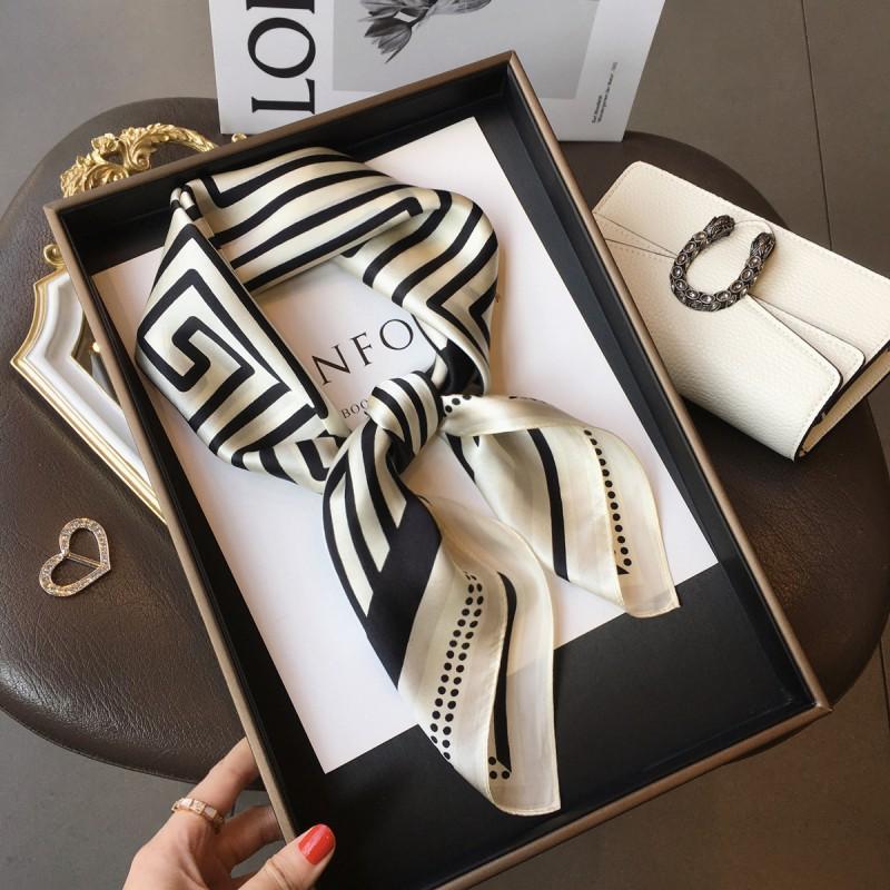 Silk 100% Mulberry Scarf Women's Spring Autumn New Style All-matching 70cm Small Square