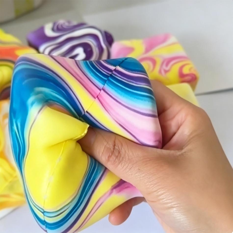 Marble Swirl Slow Rebound Cheese Block Squeeze Toy Soft Stress Relief Fidget Squishy Toy For Adults Anti Anxiety Decompression