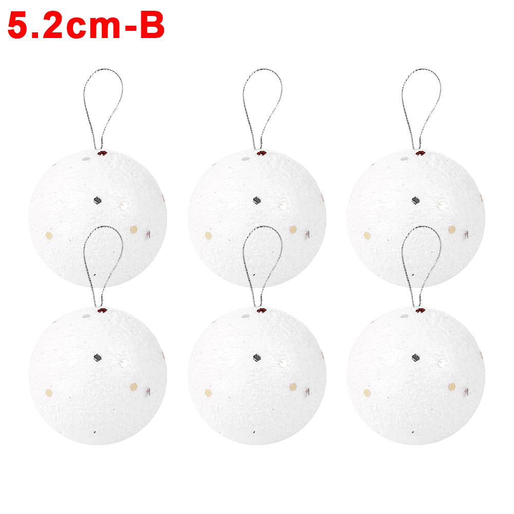 24/6Pcs White Christmas Balls Ornaments Round Foam Balls DIY Xmas Tree Hanging Pendant Ball Home Xmas New Year Party Decorations