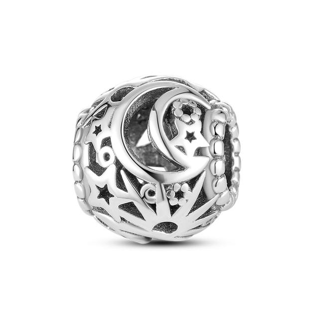 925 Silver Colorful Round Inlaid Zircon Charms Beads Pendant Fit Bracelet 925 Silver Jewelry Gift